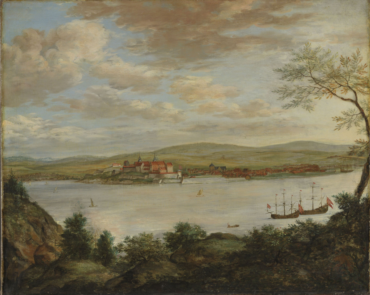 Akershus sett fra Hovedøya [Maleri]