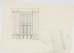 Det Nye Teater. Hovedfasade [Fasadeoppriss]