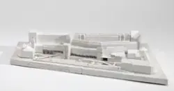 Utkast til bibliotek i Trondheim [Studiemodell]