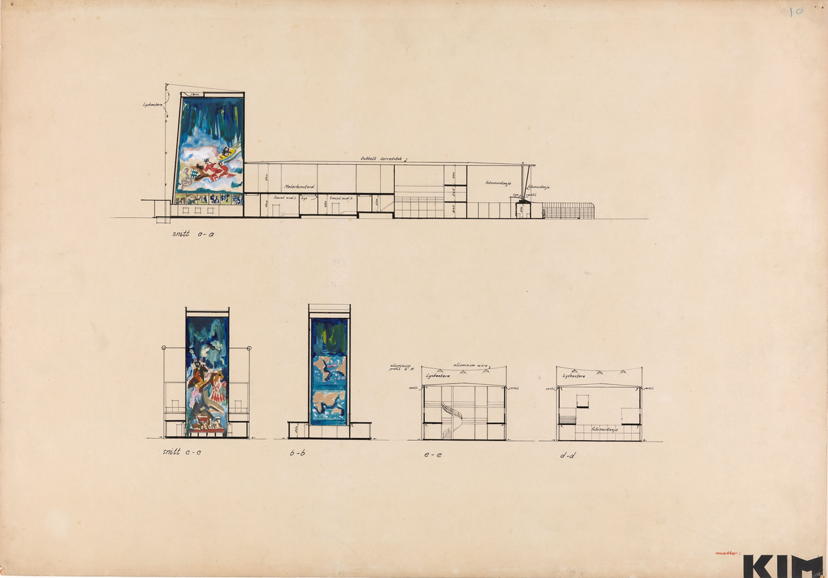 "Kim". Norges paviljong på verdensutstillingen i Paris 1937 [Konkurranseutkast]