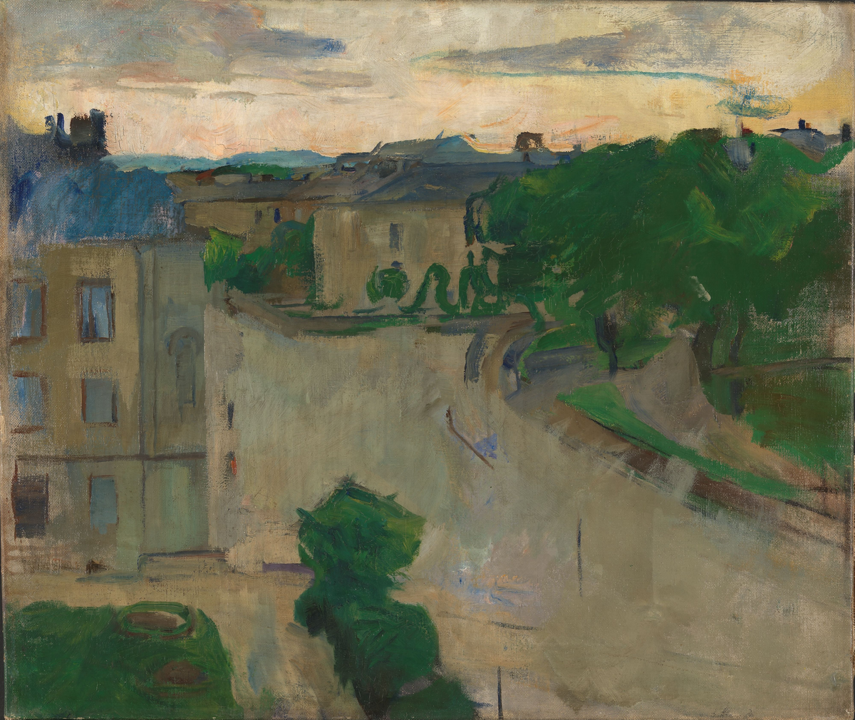 Utsikt fra min altan, Hansteensgate 2 [Maleri]