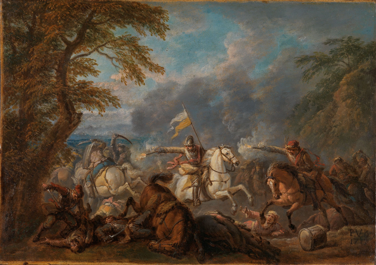 Et rytterslag [Maleri]