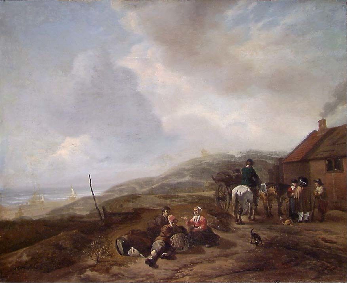 Utenfor vertshuset [Maleri]