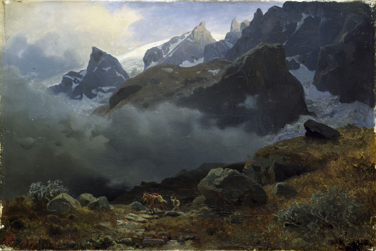Høyfjell i uvær [Maleri]