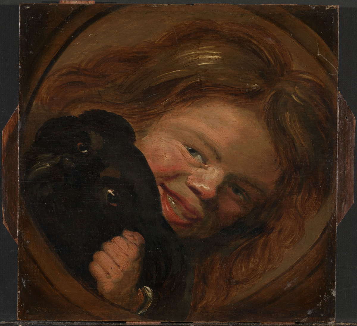Leende gutt med en hund [Maleri]