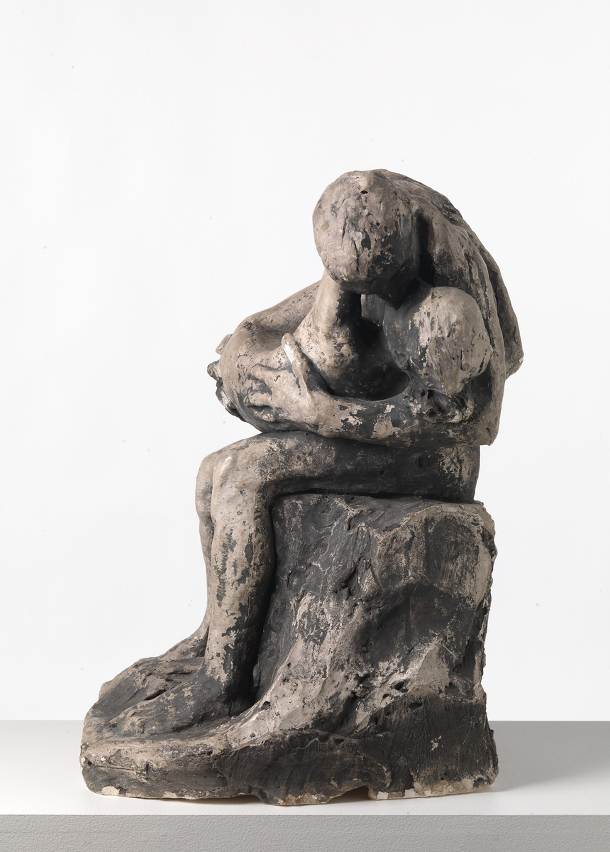 Mann med kvinne i fanget I [Statuettgruppe]