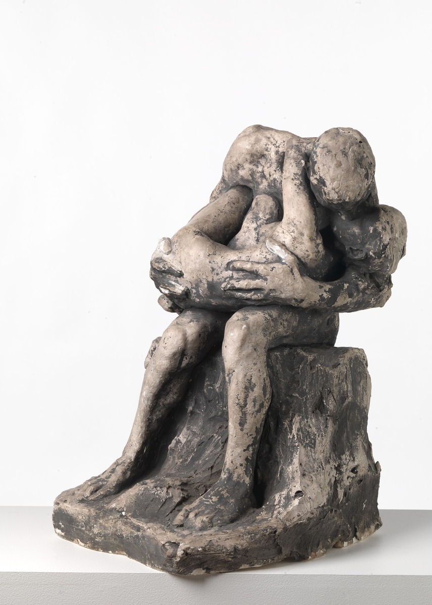 Mann med kvinne i fanget I [Statuettgruppe]