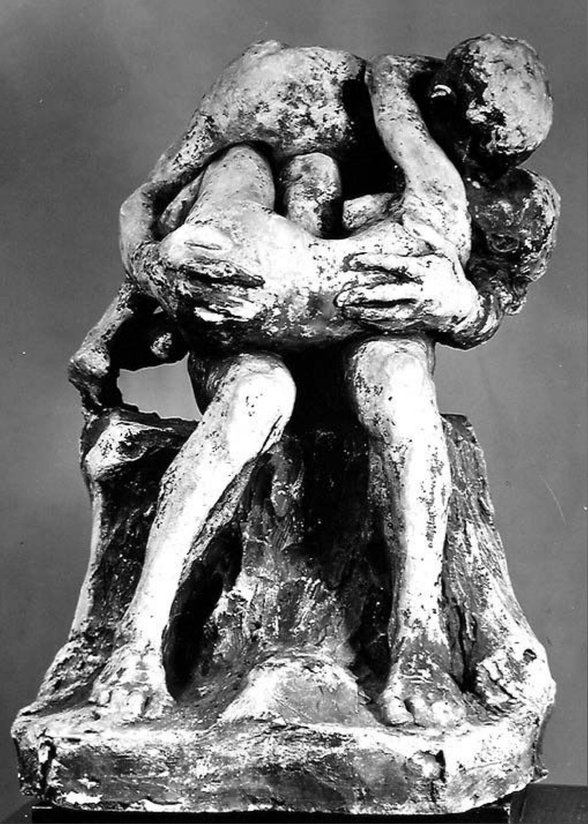 Mann med kvinne i fanget I [Statuettgruppe]