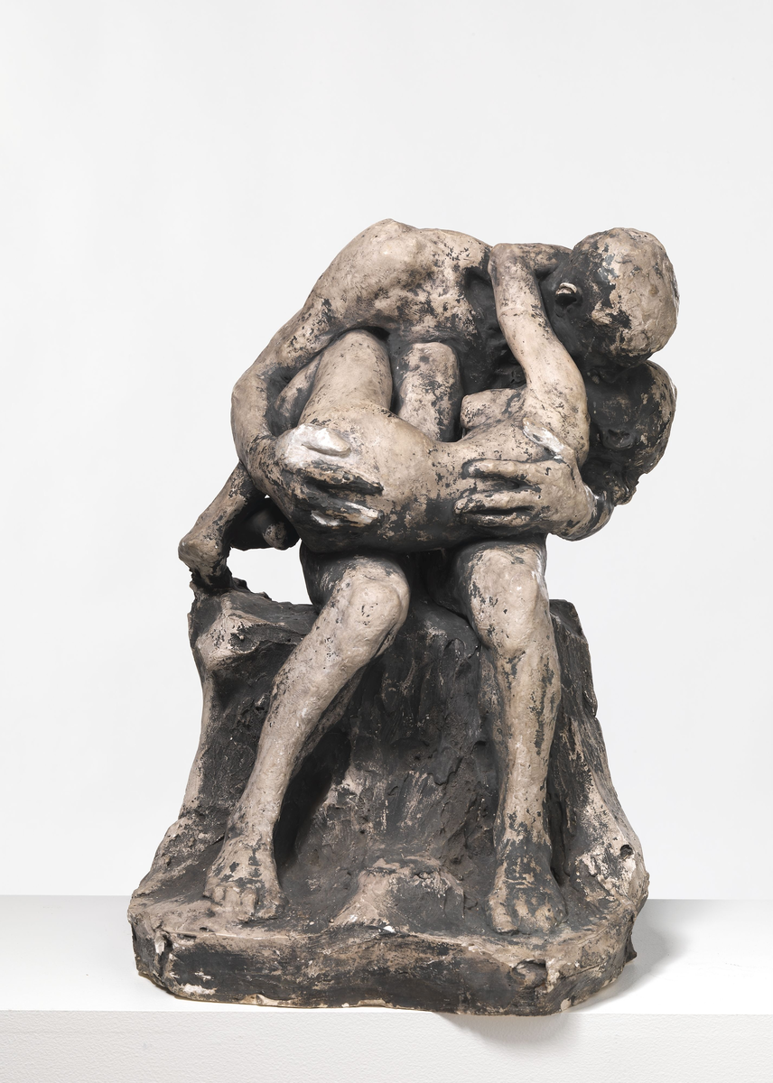 Mann med kvinne i fanget I [Statuettgruppe]