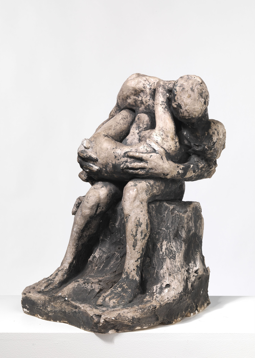 Mann med kvinne i fanget I [Statuettgruppe]
