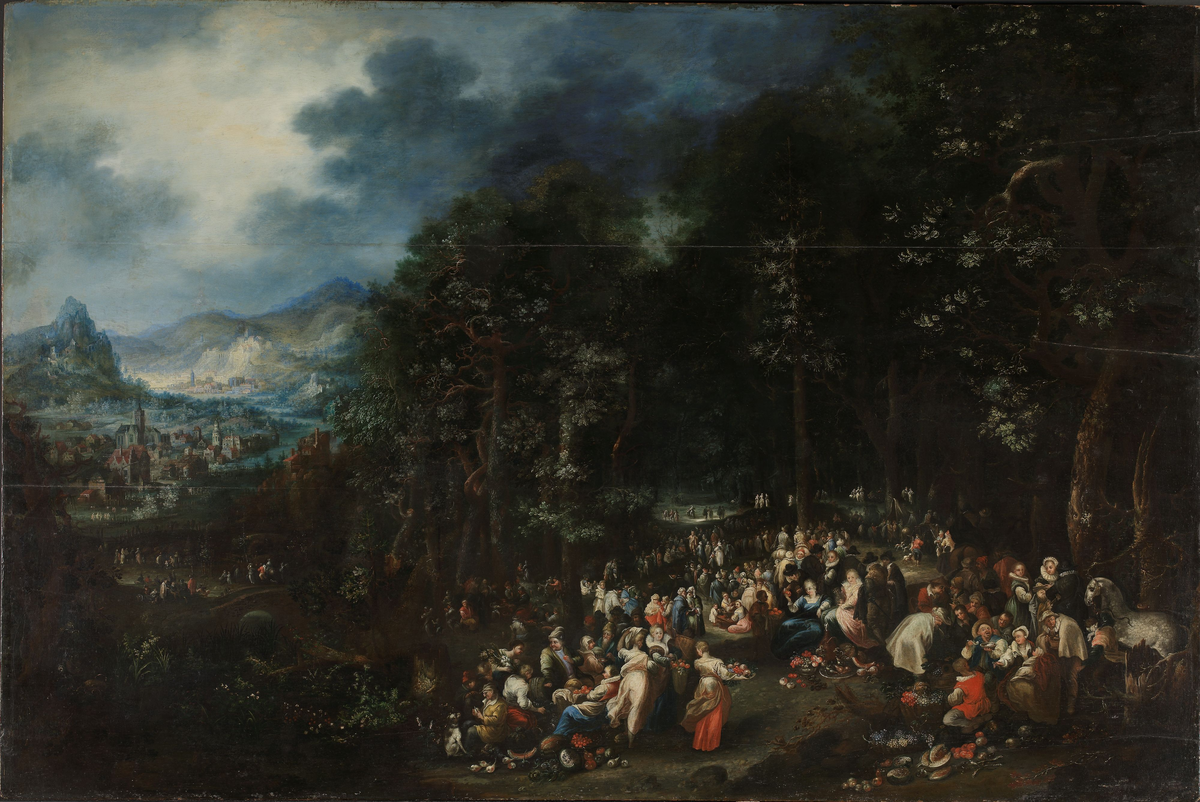 Johannes døperen preker for folket [Maleri]