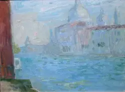 Tidlig morgen ved Madonna della Salute, Venezia [Maleri]