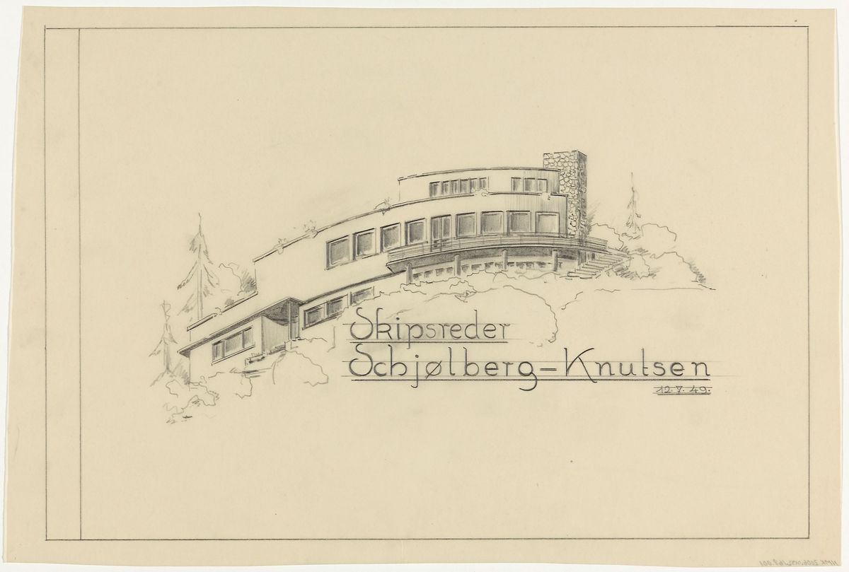 Enebolig for skipsreder Schølberg-Knutsen [Eksteriørperspektiv]