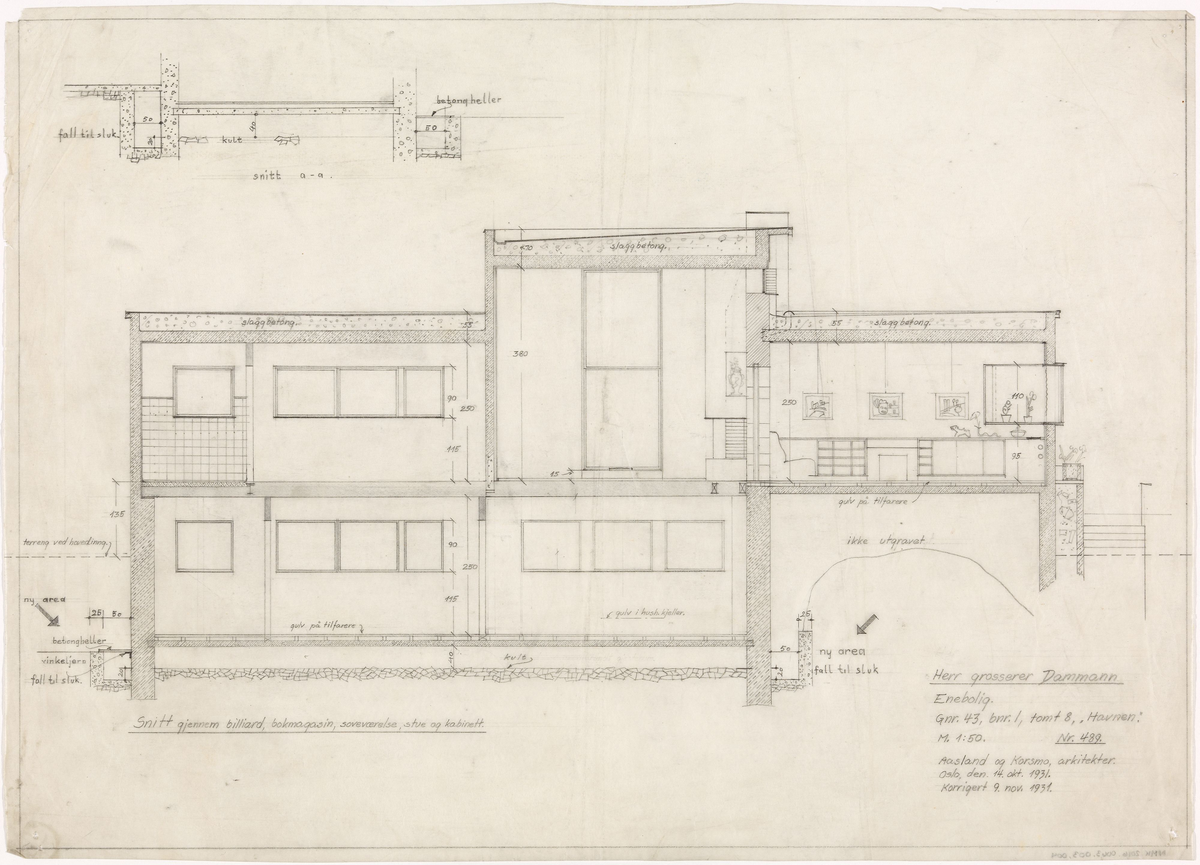 Villa Damman, snitt [Snitt]