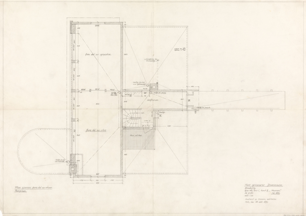 Villa Damman, plan [Plantegning]