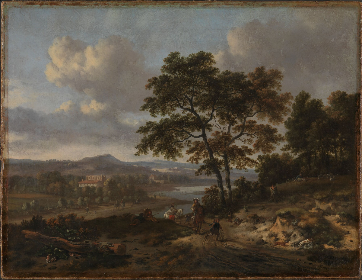Landskap med figurer [Maleri]