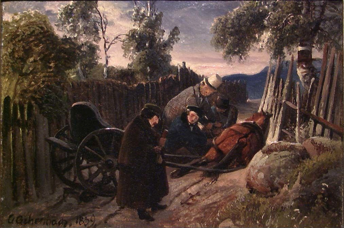 Et kjøreuhell [Maleri]