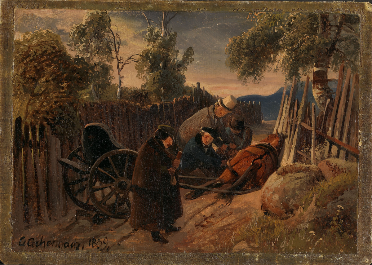 Et kjøreuhell [Maleri]
