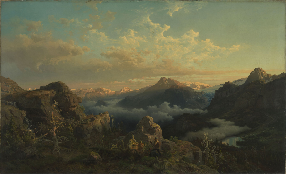 Høyfjell i soloppgang [Maleri]