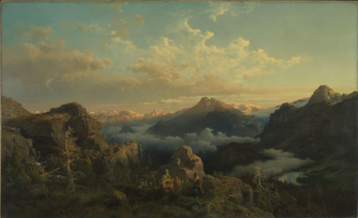 Høyfjell i soloppgang [Maleri]