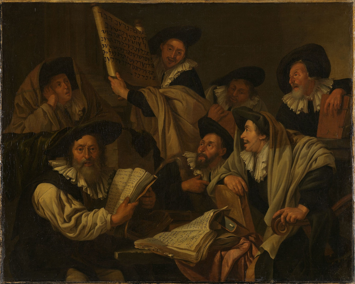 Velsignelsen leses i synagogen [Maleri]