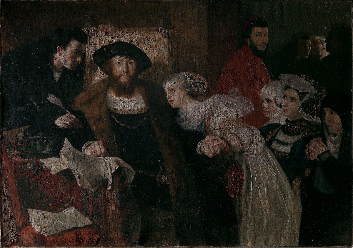 Christian II undertegner dødsdommen over Torben Oxe [Maleri]