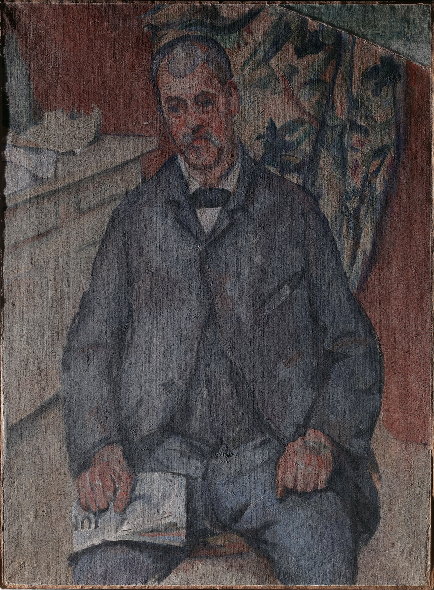 Sittende mann [Maleri]