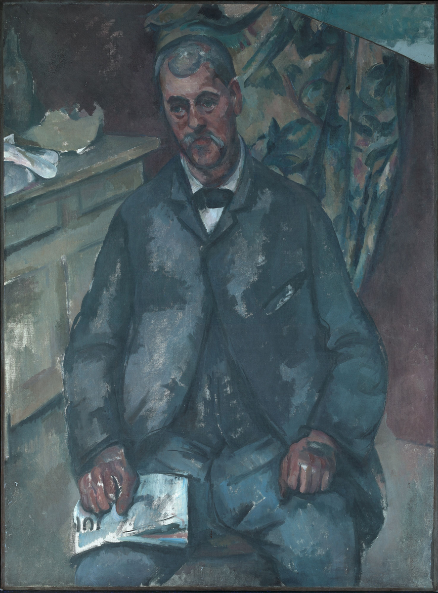 Sittende mann [Maleri]