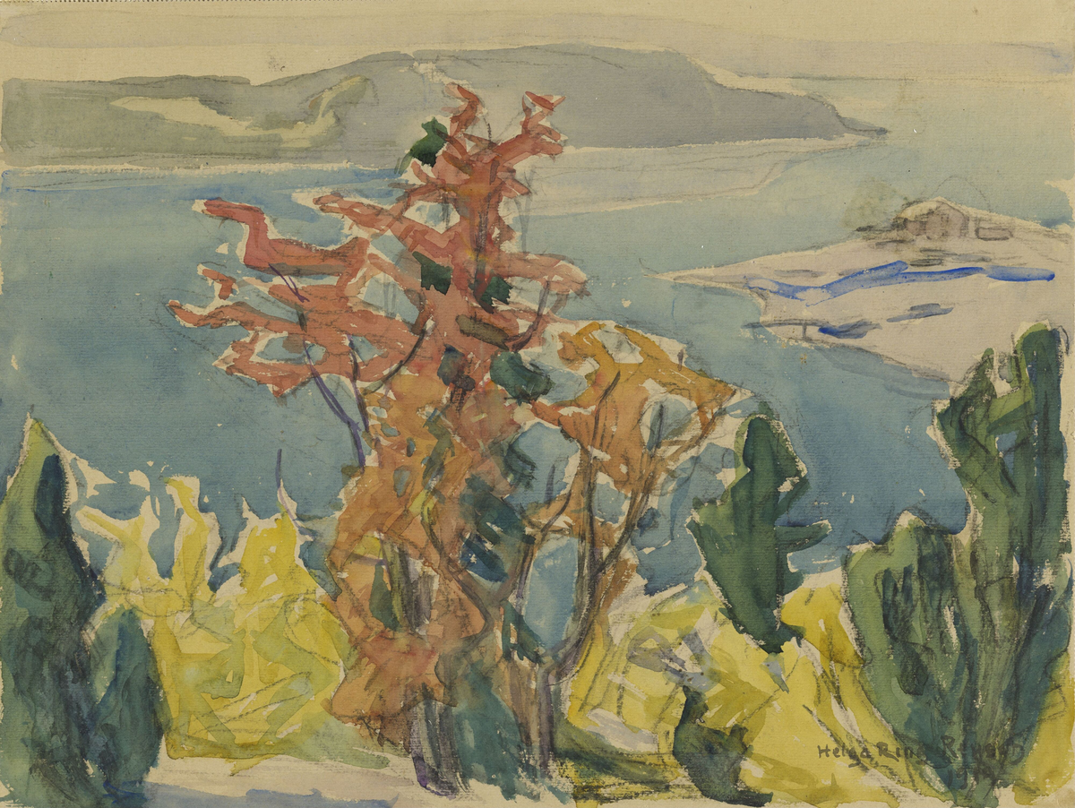 Høstlandskap [Tegning]