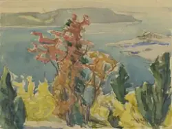 Høstlandskap [Tegning]