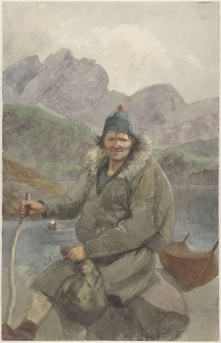 Sjøsamen Lars Olsen, Hamnvik [Tegning]