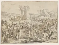 Melkisedek velsigner Abraham [Tegning]