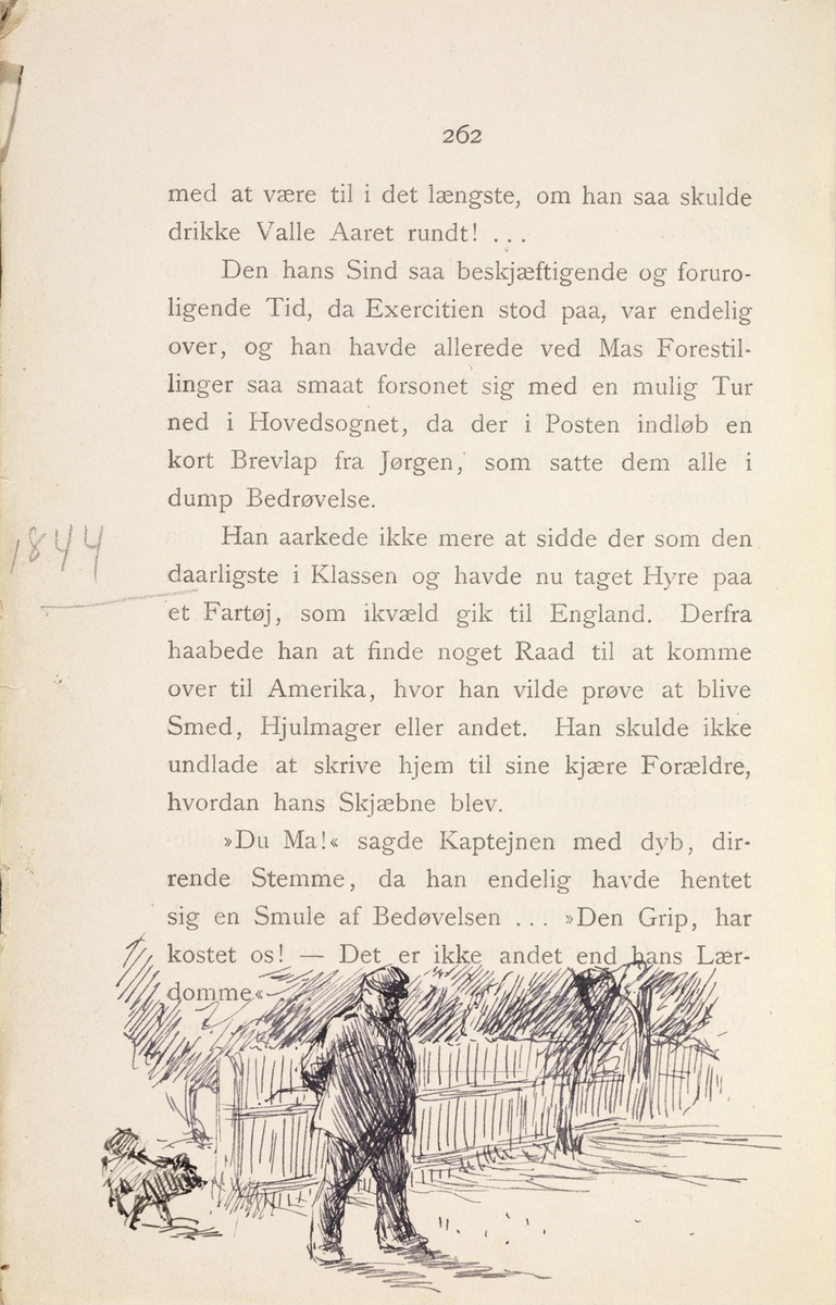 Skisser i Jonas Lies bok "Familien på Gilje" (København 1883) [Tegning]