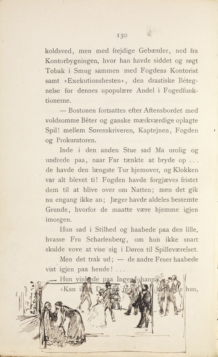 Skisser i Jonas Lies bok "Familien på Gilje" (København 1883) [Tegning]