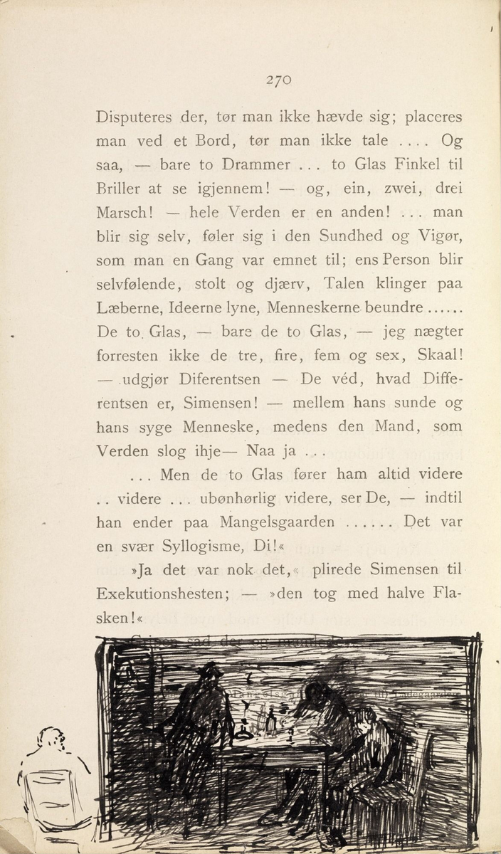 Skisser i Jonas Lies bok "Familien på Gilje" (København 1883) [Tegning]