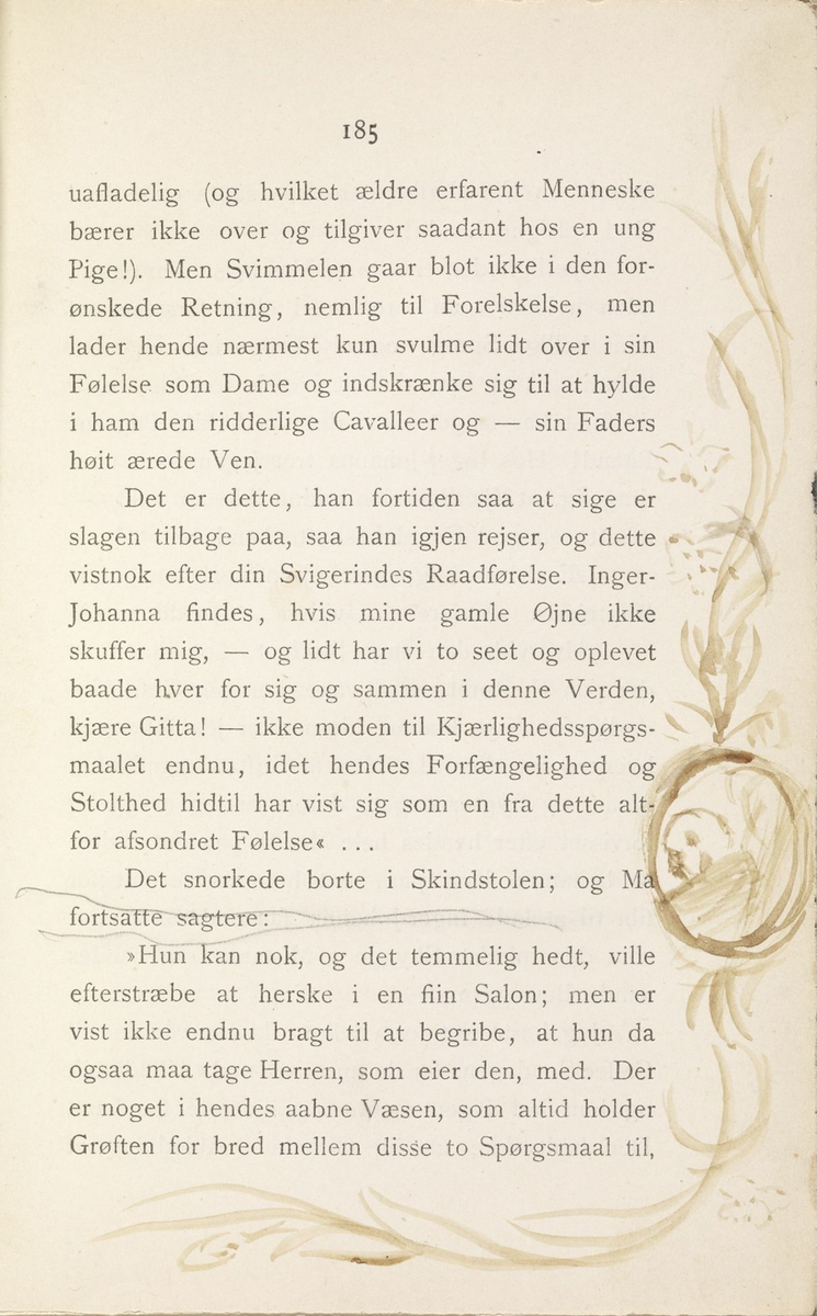 Skisser i Jonas Lies bok "Familien på Gilje" (København 1883) [Tegning]