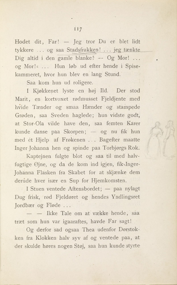 Skisser i Jonas Lies bok "Familien på Gilje" (København 1883) [Tegning]