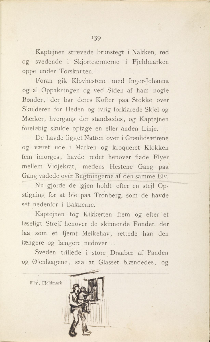 Skisser i Jonas Lies bok "Familien på Gilje" (København 1883) [Tegning]