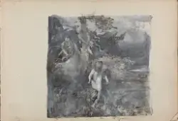 Adam og Eva drives ut av Paradis [Tegning]