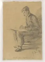 Munch etter sykdommen [Tegning]