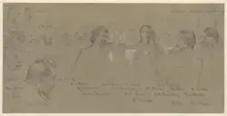 Musikk i atelieret [Tegning]