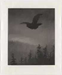 Høstkveld [Tegning]