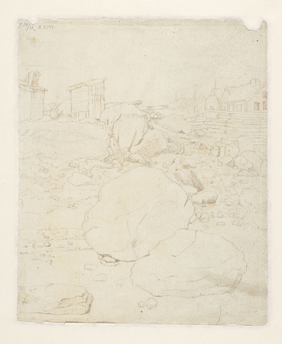 Bakgård ved Stranden [Tegning]
