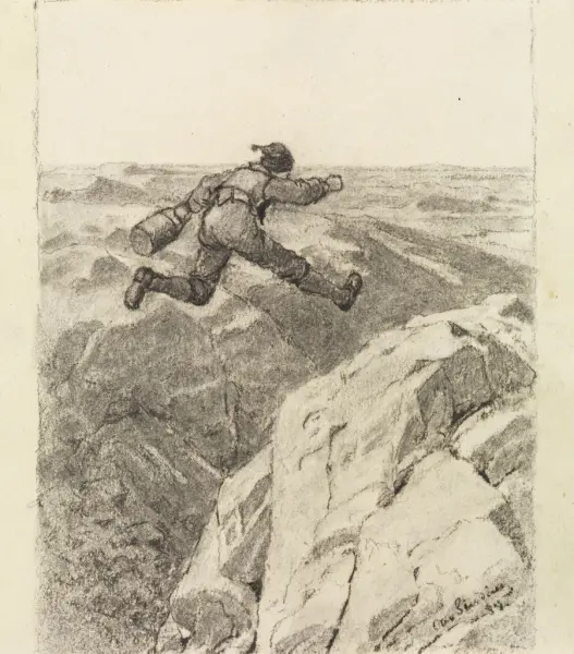 Han tok av loddene, fikk et spann, la i veien og vekk var ha