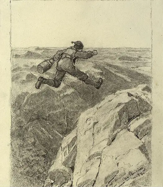 Han tok av loddene, fikk et spann, la i veien og vekk var ha