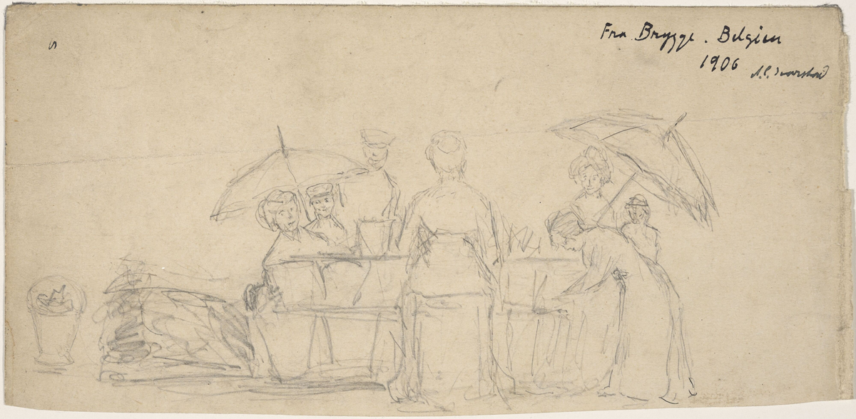 Hageselskap [Tegning]