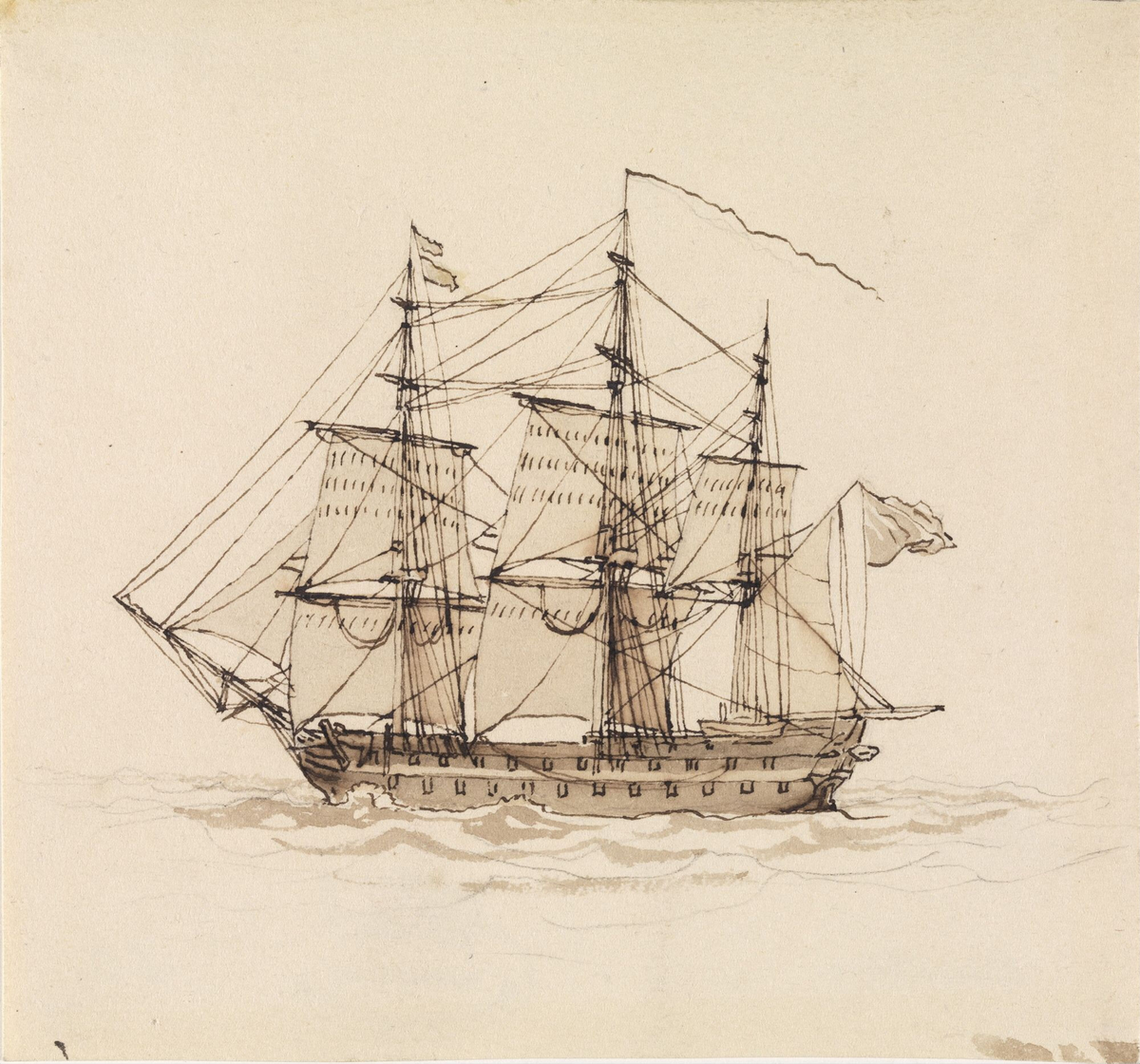 Seilskip [Tegning]