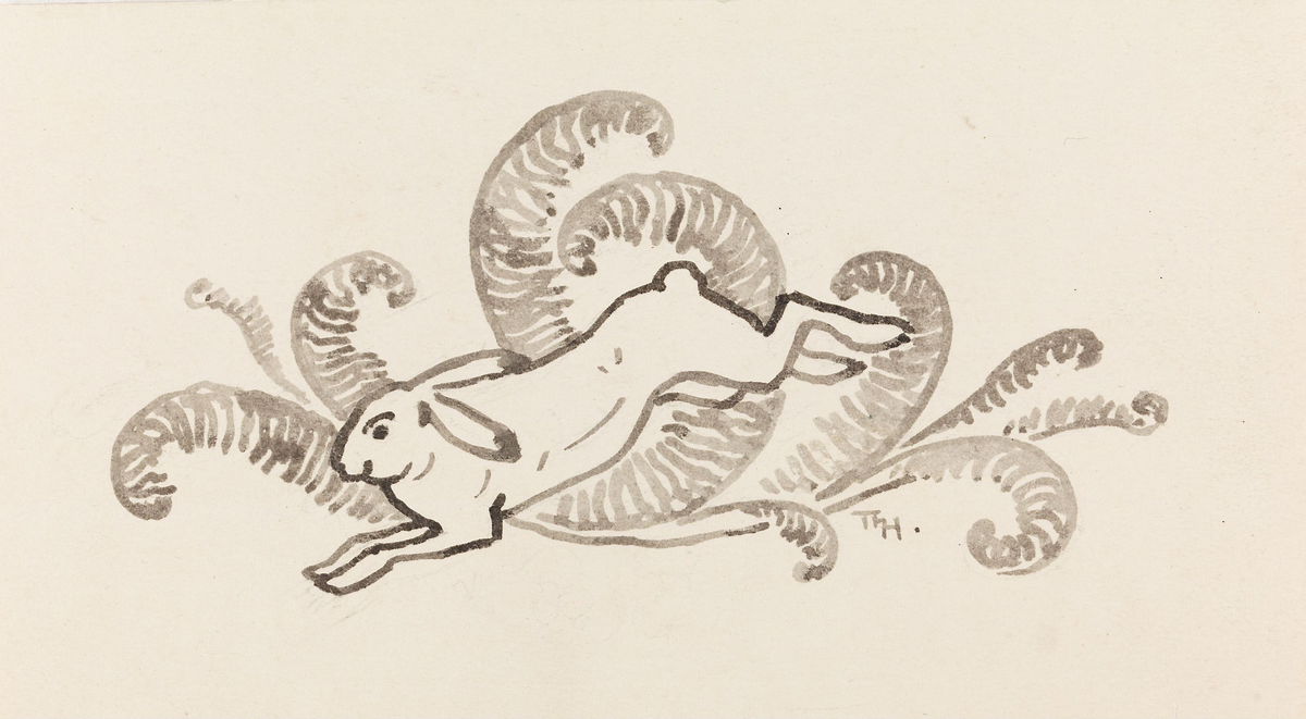 Ornament med hare [Tegning]