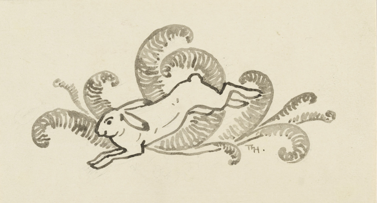 Ornament med hare [Tegning]