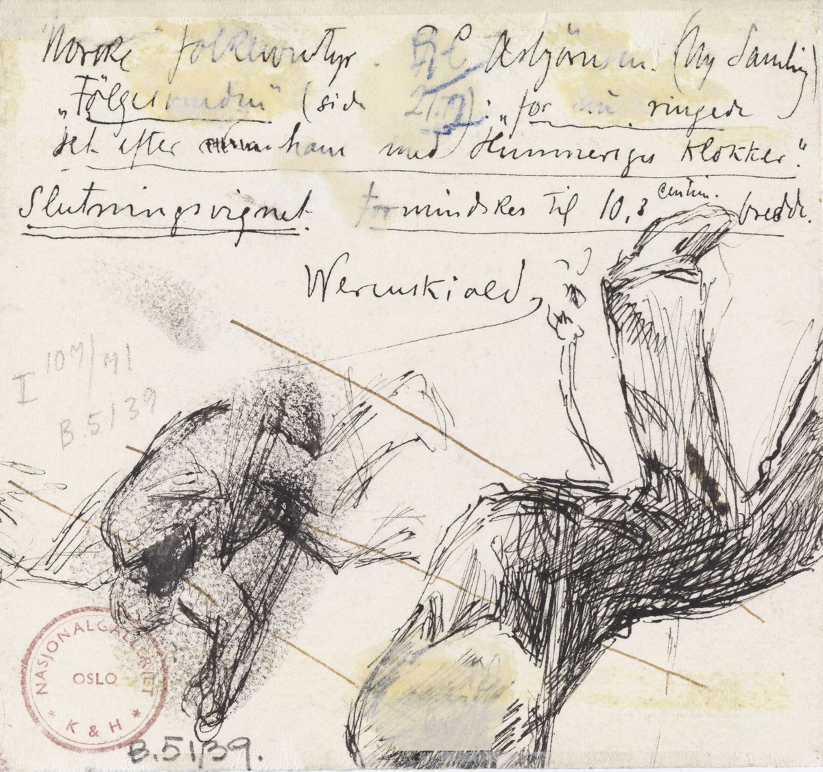 Illustrasjon i P. Chr. Asbjørnsen, Eventyrbog for Børn. Norske Folkeeventyr, København 1887 [Tegning]